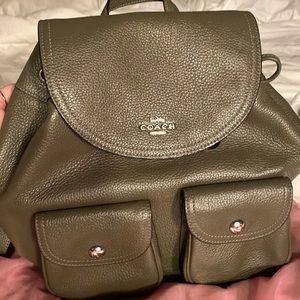 Coach Pennie backpack purse Army Green